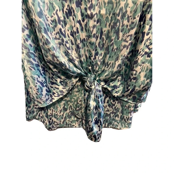 Chicos tank tie up 2 US 12/14 blue green animal print casual - Picture 6 of 10